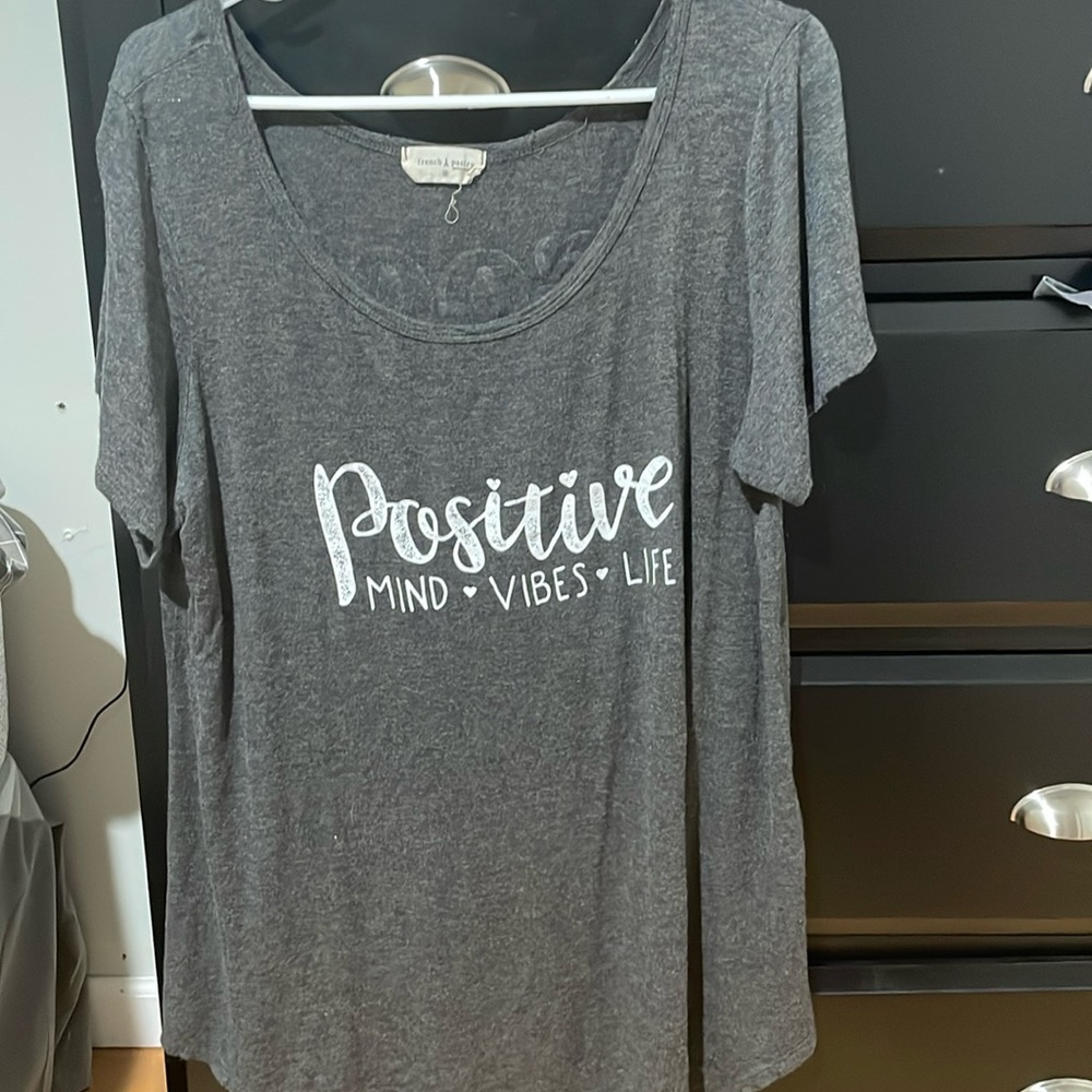 French Pastry Grey flowy shirt